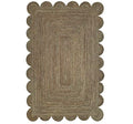Scallop Jute Area Rug Boho Jute Rug Scalloped Coastal Rug (Dark Taupe / 5'x8' (Rectangular))
