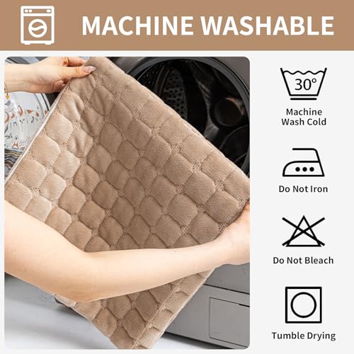 Velvet Sectional Couch Covers for Dogs (Khaki / 1PC/27.6"x94"/3-4 Seat & Long "L" Part)