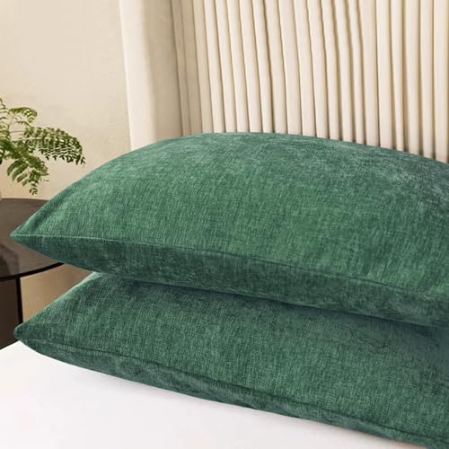 Decorative Standard Throw Pillow Covers 26 X 20 Inches Dark Green (26" x 20" (Pack of 2) / Dark Green)