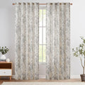 Vintage Floral Linen Curtains 90 Long for Living Room 2 Panels (Grey / 42"W x 90"L (Pack of 2))