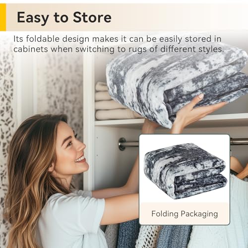 Washable 3'x5' Abstract Area Rug for Living Room Black White (Black/Navy Blue/Gray / 3' x 5' (Rectangular))