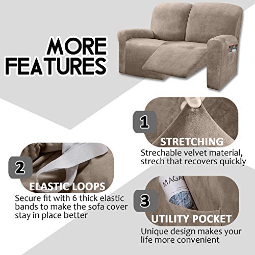 Reclining Love Seat Slipcover (Taupe)
