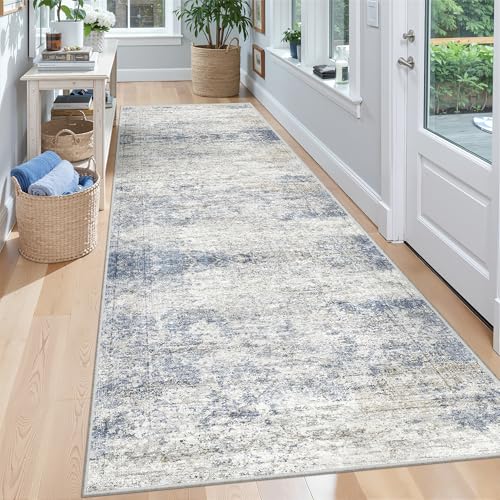 2'6 x 8' Runner Rug Non Slip (Blue/Brown/Ivory / 2'6" x 8' (Runner))