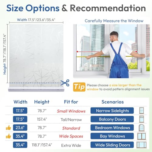 Static Cling Window Privacy Film (Frosted Triangle / 17.5" X 157.4")