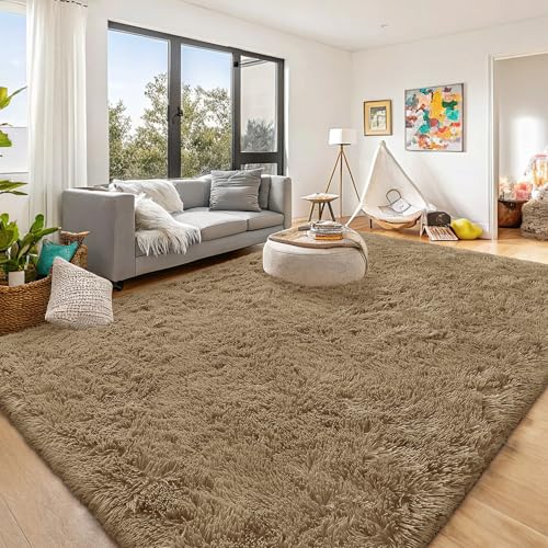 9x12 Machine Washable Large Area Rugs for Living Room (9x12 Ft / Taupe)