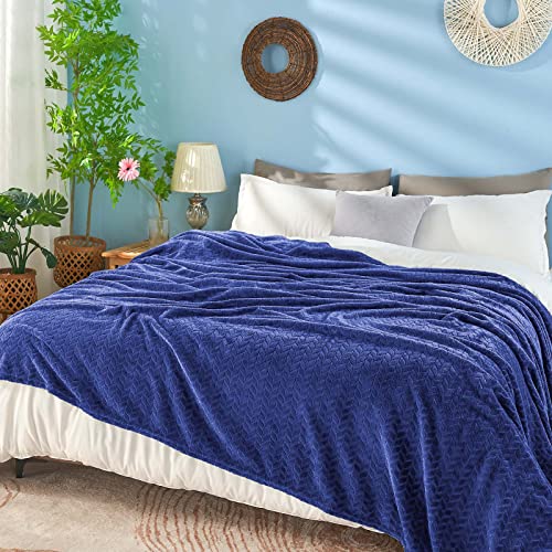 Navy Fleece Twin Blanket (Royal Blue / Twin/Twin XL-60x90 IN)