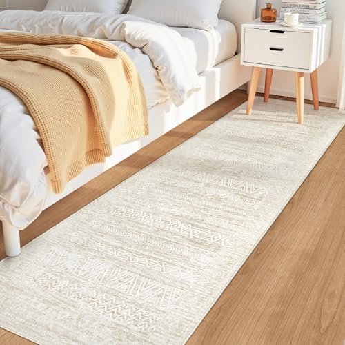 2x8 Washable Runner Rug (Ivory Beige / 2' x 8' (Rectangular))