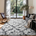 4x6 Ft Shag Area Rug for Bedroom Living Room (Bd Black White 4sm11 / 4' X 6' (Rectangular))