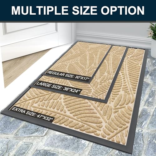 Waterproof Front Doormat (Beige / 29.5" X 17")