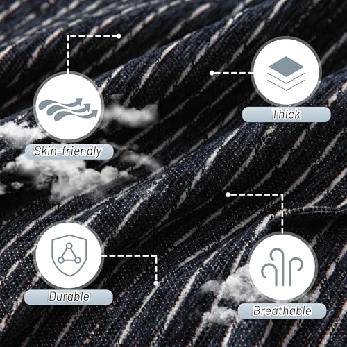 Couch Covers for 2 Cushion Couch Sectional Sofa (71" x 102" / 9# Lines Navy)