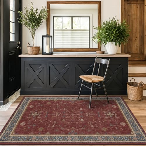 Turkish 4x6 Rug for Living Room Small (4' x 6' (Rectangular) / Burgundy)