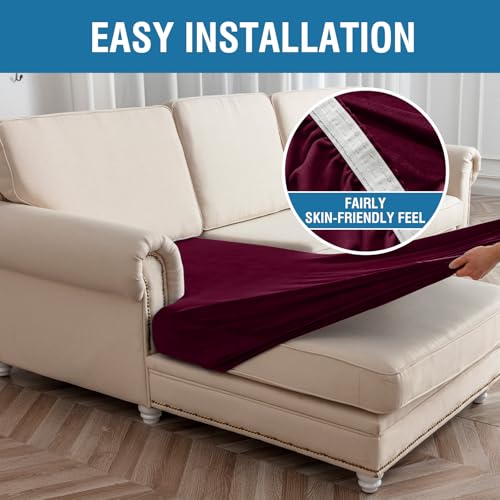 Couch Cover 4 (Wine / 3 Seater + Chaise)