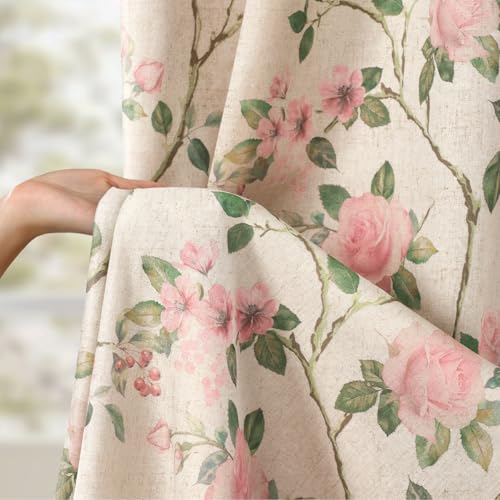 Vintage Floral 100% Blackout Curtains 84 Inch 2 Panels (Circulating Roses / 52"W x 84"L (Pack of 2))