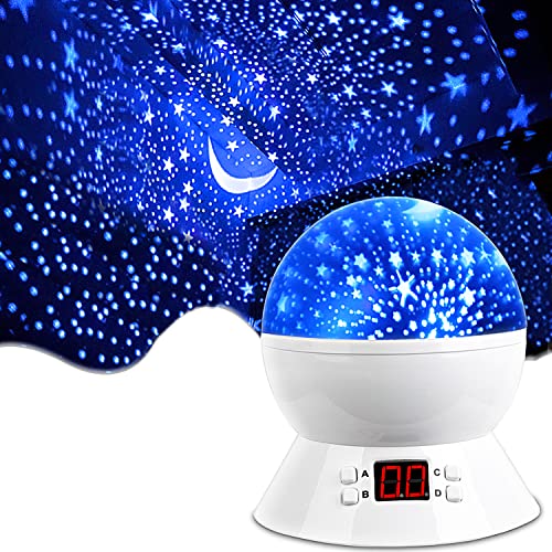Star Projector Night Light for Kids (White)