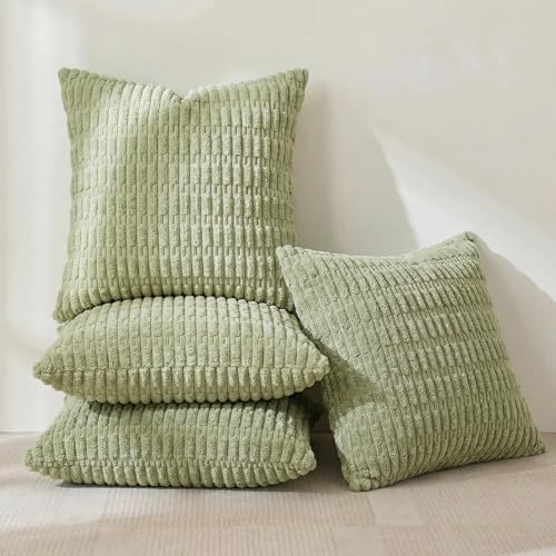 4 Packs Decorative Throw Pillow Covers for Living Room Couch Bed (26" x 26" (Pack of 4) / Sage Green)