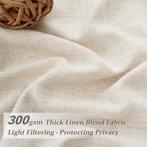 Pinch Pleat Cream Beige 72 Inch Curtains for Bedroom (Birch / 40"W x 72"L( Pack of 2))