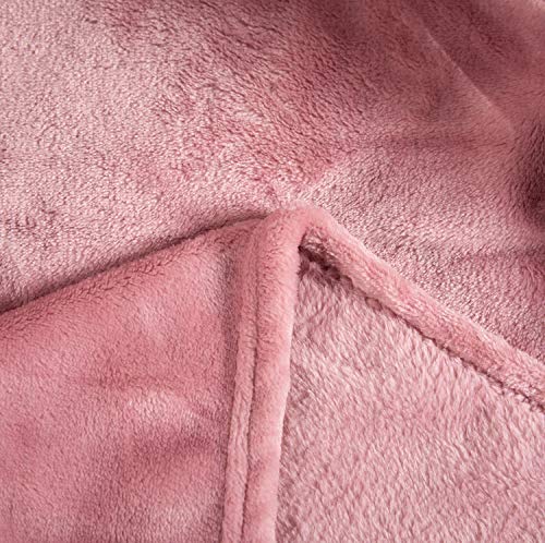 Large Flannel Fleece Throw Blanket (50"x70" / Pink)
