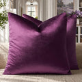 Velvet Pillow Covers 22x22 Decorative Pillows Pack of 2 Purple (Purple / 22" x 22" (Pack of 2))