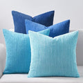 Decorative Throw Pillow Covers Cushion Cases (Lightblue / 22" x 22" (Pack of 4))