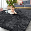 Area Rugs for Living Room Bedroom (4x5.9 Ft / Black)
