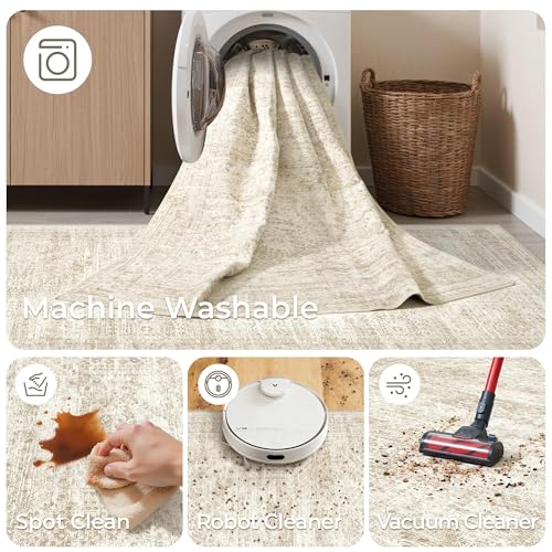 2x8 Runner Rug Non Slip (Beige/Ivory / 2' x 8' (Runner))