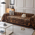 Boho Geometric Couch Covers for Sofa Pet Friendly Brown and Black Sofa Covers Washable Chenille Couch Blanket Cover for 3 4 Cushion Couches Pet Protector Furniture Cover Soft (71" x 134" / T: Warm Brown)