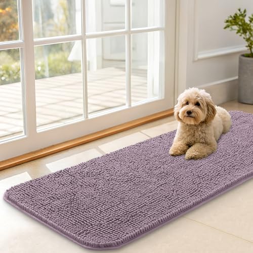 Dog Door Mat for Muddy Paws 47x17 (Deep Plum / 47" X 17")