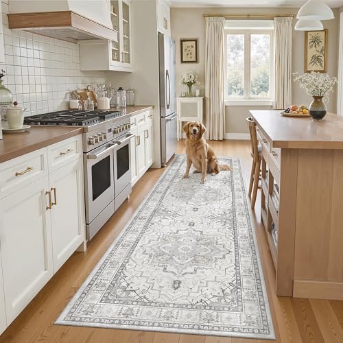 Kitchen Runner 2'6''x8' Soft Rug Runners for Hallways (Grey / 2'6" x 8' (Runner))