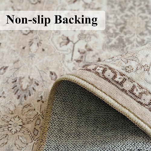 Hallway Washable Runner Rug (3' x 6' (Rectangular) / Beige)