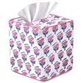 CPC Pink Sapphire Block Print Square Tissue Box Cover 100% Cotton (Pink Sapphire)