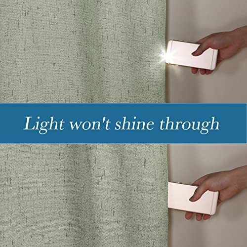 100% Blackout Linen Curtains 96" L Sage Grommet (Sage / 100"W x 96"L (Pack of 1))