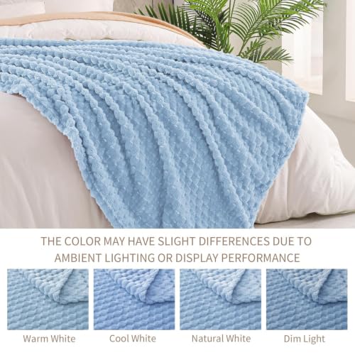 3D Fleece King Size Blanket for Bed (Stone Blue / King ( 90x104 IN ))