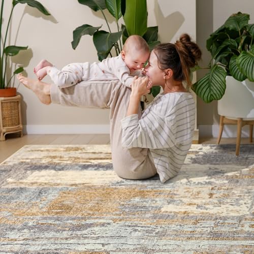 Washable 5x7 Camel Area Rug with Non (Camel / 5' x 7' (Rectangular))