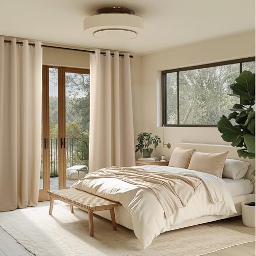 Beige Room Darkening Curtains 54 Inches Long 2 Panels for Living Room (Biscotti Beige / 40"W x 54"L (Pack of 2))