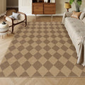Checkered Easy Jute Outdoor Patio Rug (6' x 9' (Rectangular) / Nature/Checkerboard -2)