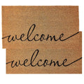 Coco Coir Door Mat with Heavy Duty Backing (Welcome1 - 2pack)
