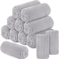 12 Pcs Flannel Throw Blankets Bulk Outdoor Wedding (Light Gray)