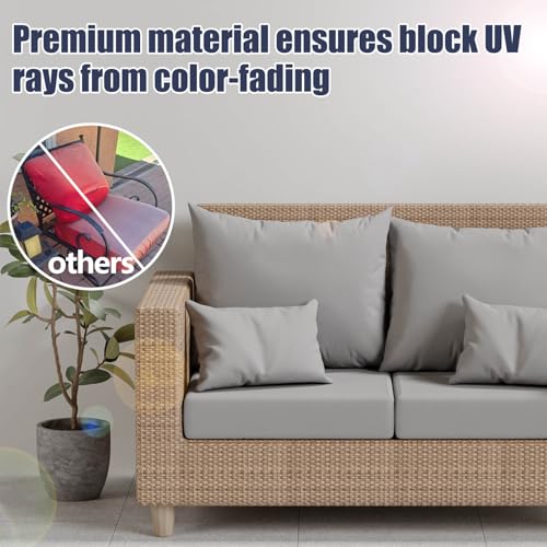 8Pcs Outdoor Cushion Covers (Air-grey / Square-large + Quadrate)