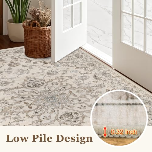 3x5 Area Rugs Living Room (Brown Beige / 3' x 5' (Rectangular))