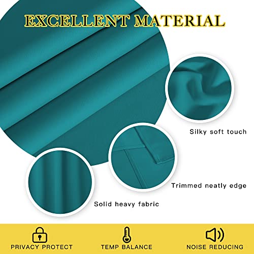 Blackout Window Curtains & Drapes (Peacock Teal / 52"W x 72"L (Pack of 1))