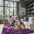 Fluffy Rug Shag Area Rug (Grape Purple / 3' x 5' (Rectangular))