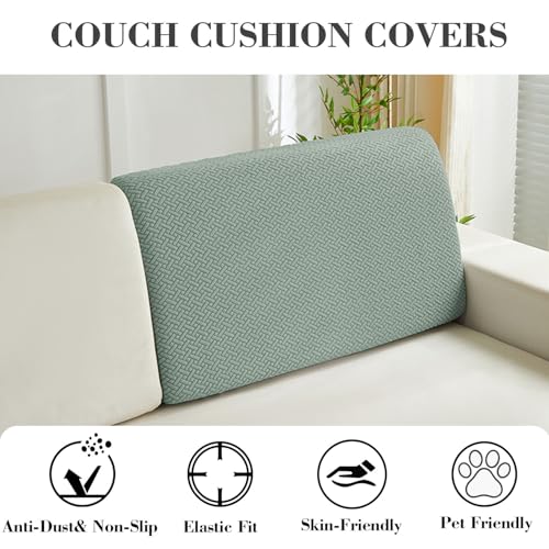 Sofa Covers Couch Covers for Sofa Pet Friendly Couch Cushion Covers Universal Sofa Covers Washable Stretch Slipcovers for Sectional Sofa (Texture Green / Back Cover L)