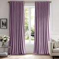 Lavender Velvet Curtains 52x96 inches Luxury Blackout Curtains (Lavender / 52"W x 96"L (Pack of 2))