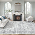 7x10 Area Rug for Living Room Washable Rugs Non (Grey / 7' x 10' (Rectangular))