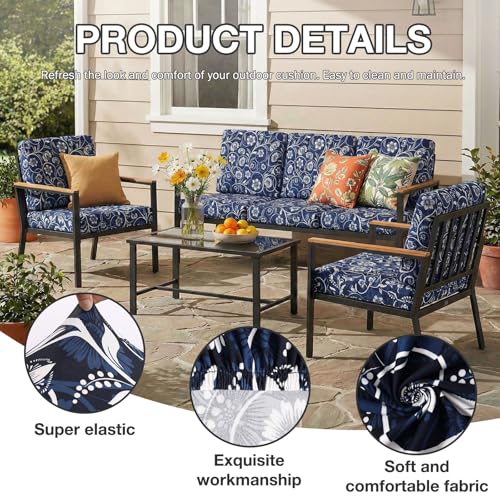 14Pcs Patio Cushion Covers (Baroque / 14PCS)