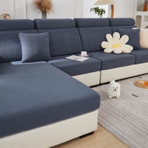 Sofa Covers Couch Covers for Sofa Pet Friendly Couch Cushion Covers Universal Sofa Covers Washable Stretch Slipcovers for Sectional Sofa (Texture Metal Gray / Extra Large Single Seat Cover)