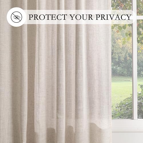 Natural Linen Sliding Glass Door Curtains (100"W x 95"L (Pack of 1) / Natural Linen)