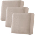 Super Stretch Individual Seat Cushion Covers Sofa Covers Couch Cushion Cover Slipcover Sets Thick Jacquard Textured Twill Fabric (Sand / 3 Cushion XL Sofa)