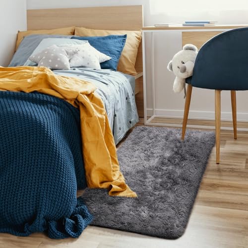 2x4 Small Rug Upgrade Non Slip Throw Bedside Area Rugs (1- Grey / 2' x 4' (Rectangular))