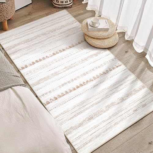 Boho 3x5 Area Rug Living Room Rugs Machine Washable Beige (Beige Brown / 3' X 5' (Rectangular))
